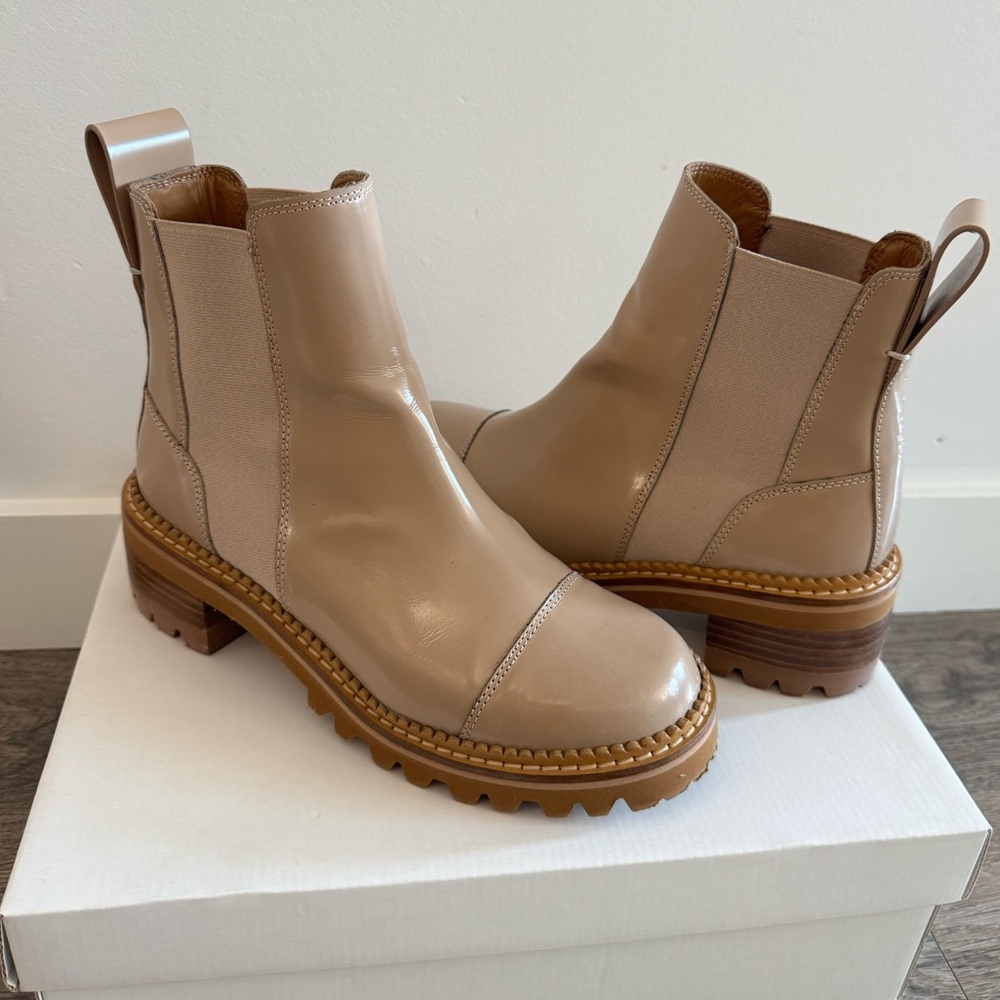 See By Chloe Women's Beige Ankle Booties - 6.5 US